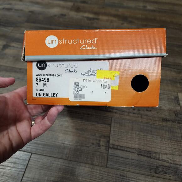 Pre-owned Clarks Unstructured Galley black size 7 SHLF - Picture 2 of 10